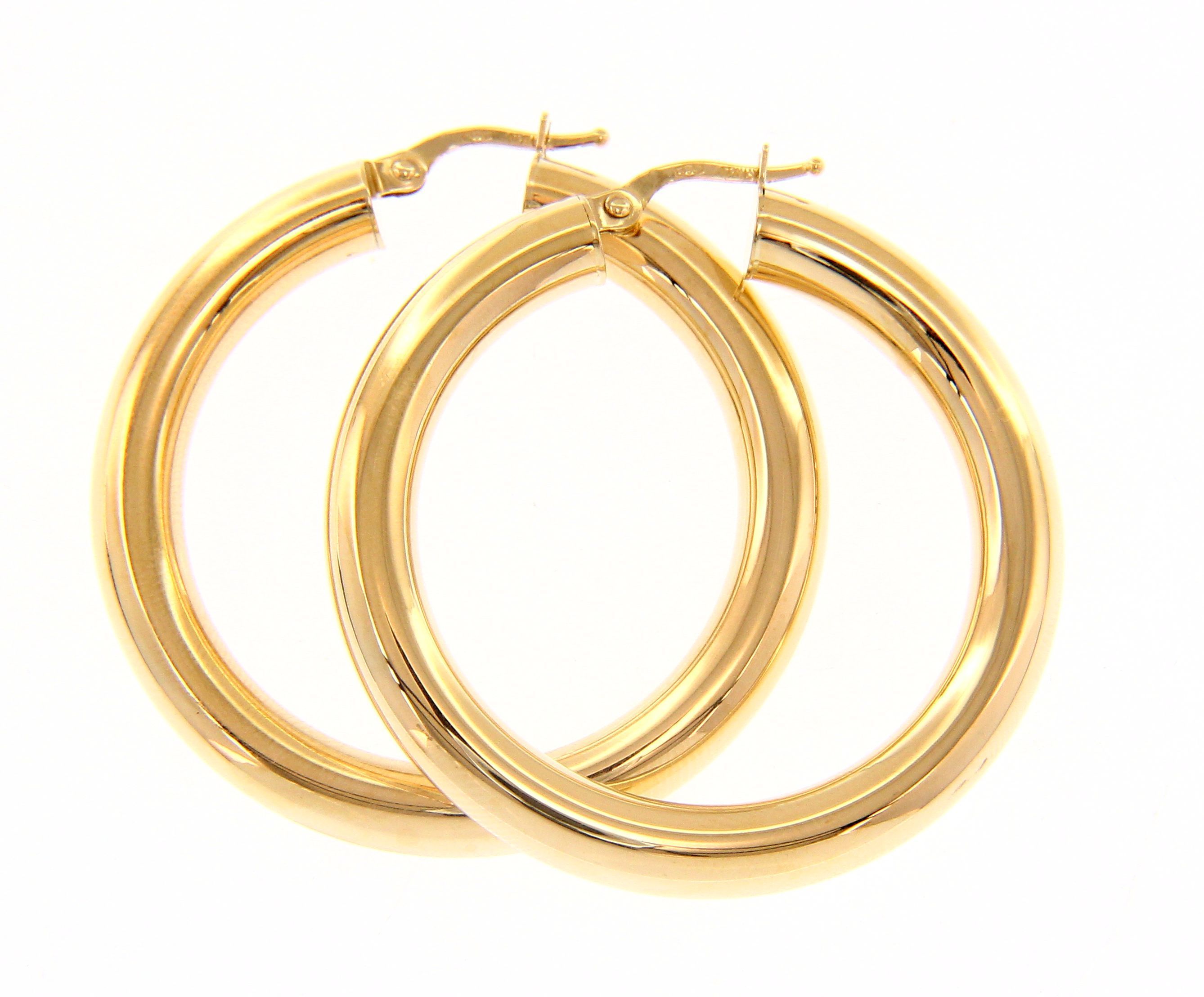 Golden hoop earrings 14k (code S160684)